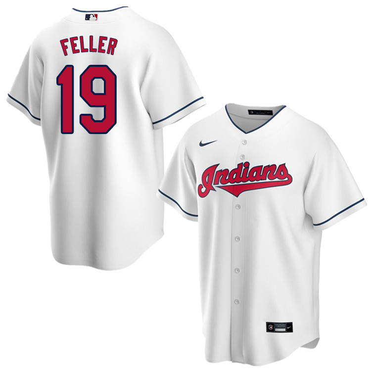 Nike Men #19 Bob Feller Cleveland Indians Baseball Jerseys Sale-White